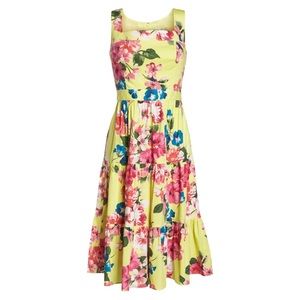 Eliza J – Square Neck Floral Tiered Fit & Flare